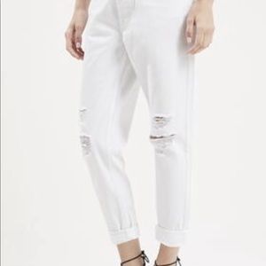 Topshop hayden moto ripped mom jeans